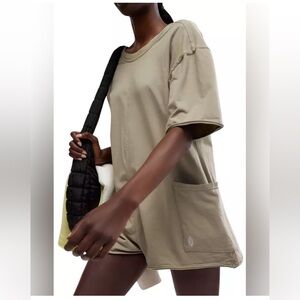 FP Movement by Free People Hot Shot Tee Romper - sage stone